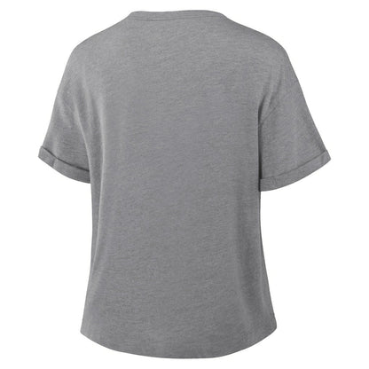 Washington Commanders Women's Pennant Wave Tribute Tri-Blend Boxy T-Shirt - Heather Gray on sale