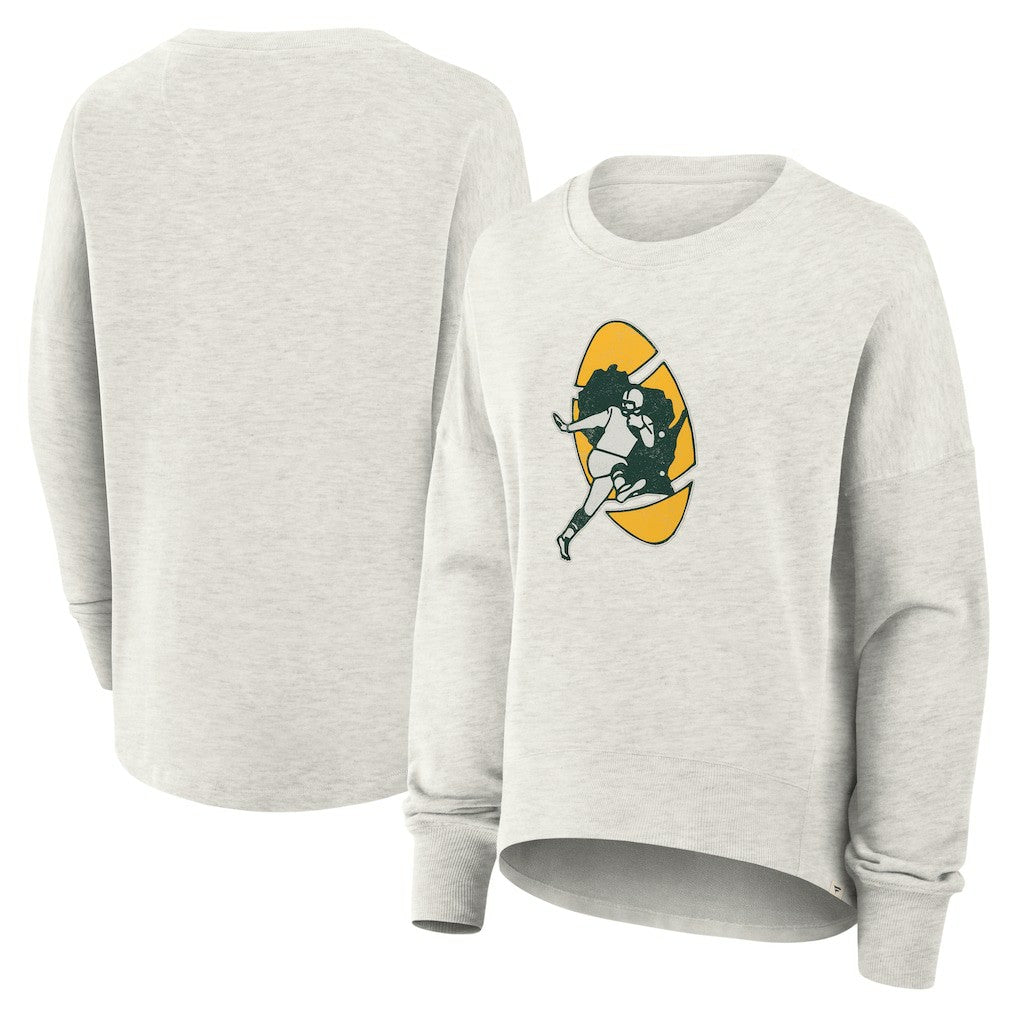 Green Bay Packers Women's Oversized Hometown Pullover Sweatshirt - Heather Gray cheap