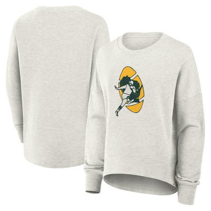 Green Bay Packers Women's Oversized Hometown Pullover Sweatshirt - Heather Gray cheap