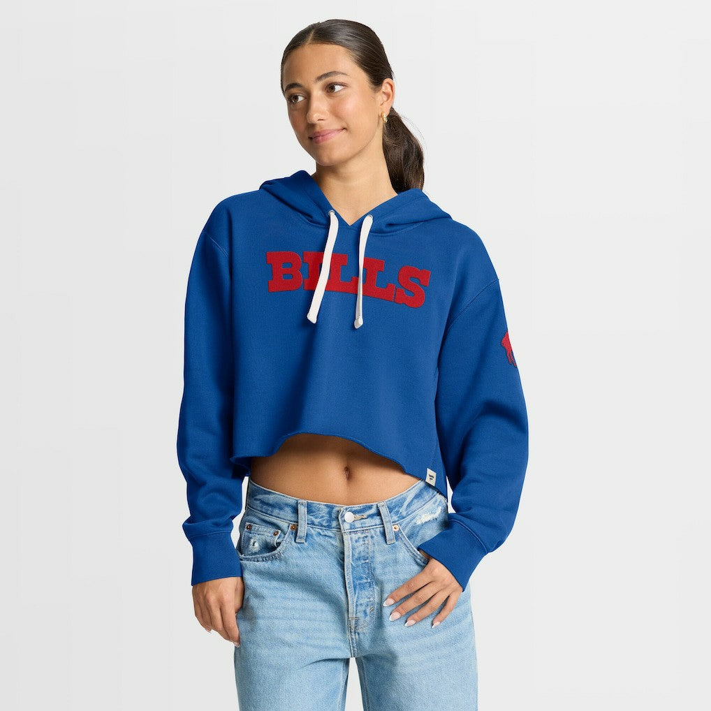 Buffalo Bills Women's Oversized Hometown Heritage Cropped Hoodie - Royal on sale
