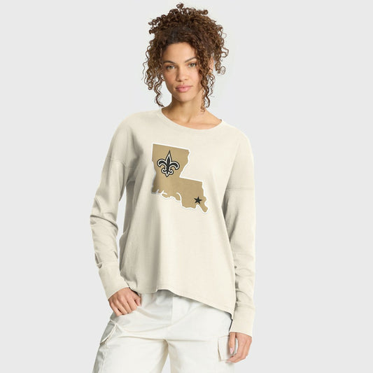 New Orleans Saints Women's Dove Legacy Long Sleeve T-Shirt - Cream sale