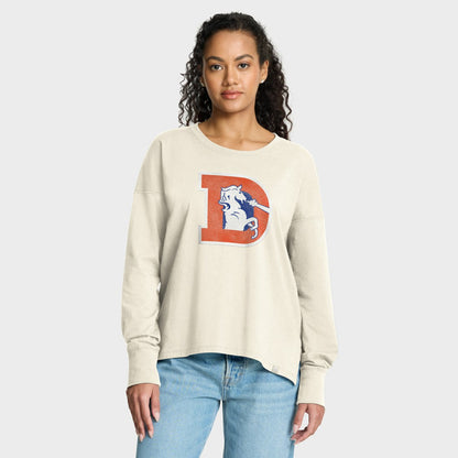 Denver Broncos Women's Dove Legacy Long Sleeve T-Shirt - Cream outlet