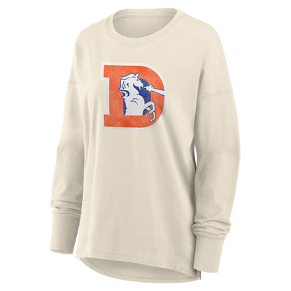 Denver Broncos Women's Dove Legacy Long Sleeve T-Shirt - Cream outlet