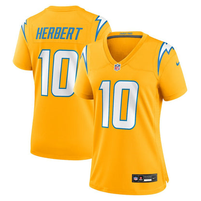 Justin Herbert Los Angeles Chargers Women's Alternate Charger Power Game Jersey - Gold | Nike on sale
