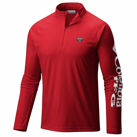 New Orleans Pelicans PFG Terminal Tackle Quarter-Zip Top - Red | Columbia online