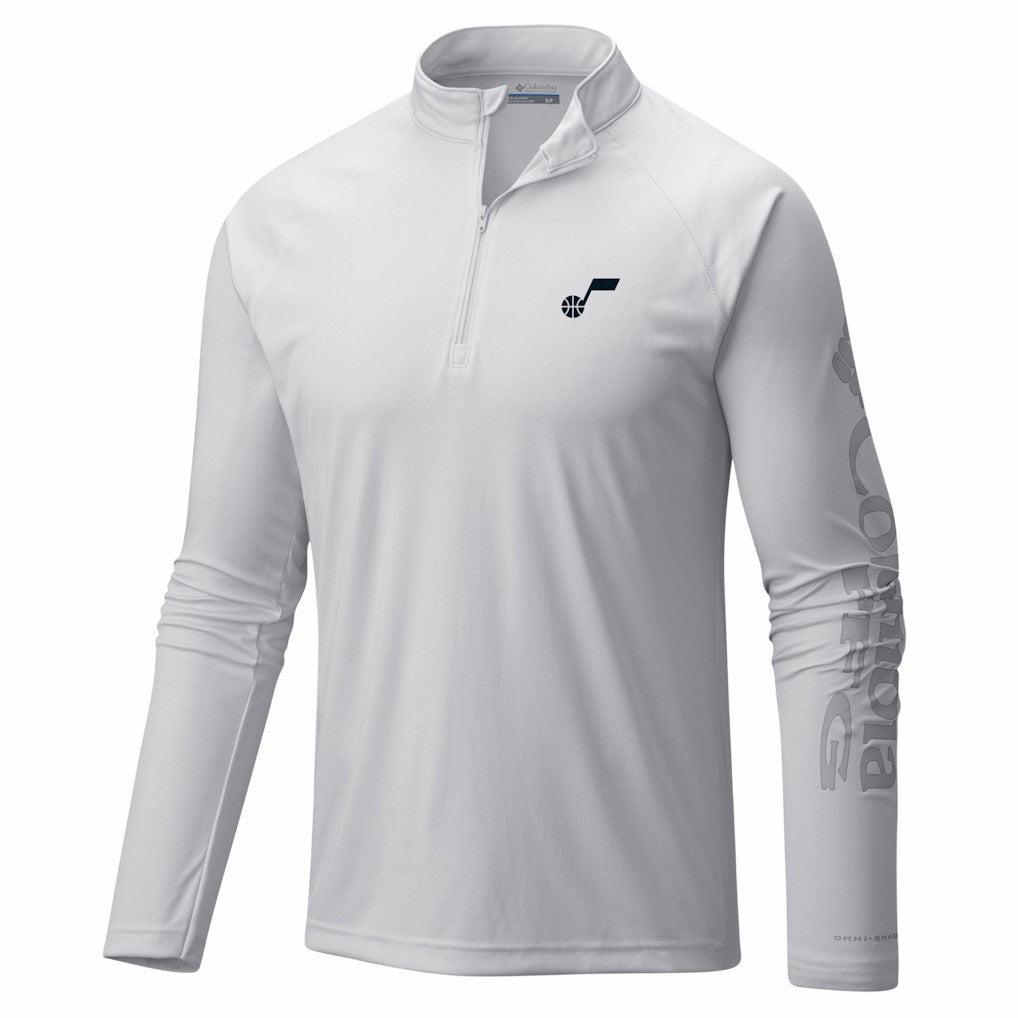 Utah Jazz PFG Terminal Tackle Quarter-Zip Top - White | Columbia outlet