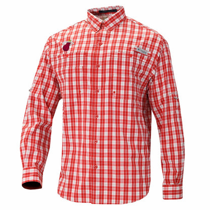 Miami Heat Super Tamiami Omni-Shade Long Sleeve Button-Down Shirt - Red | Columbia sale