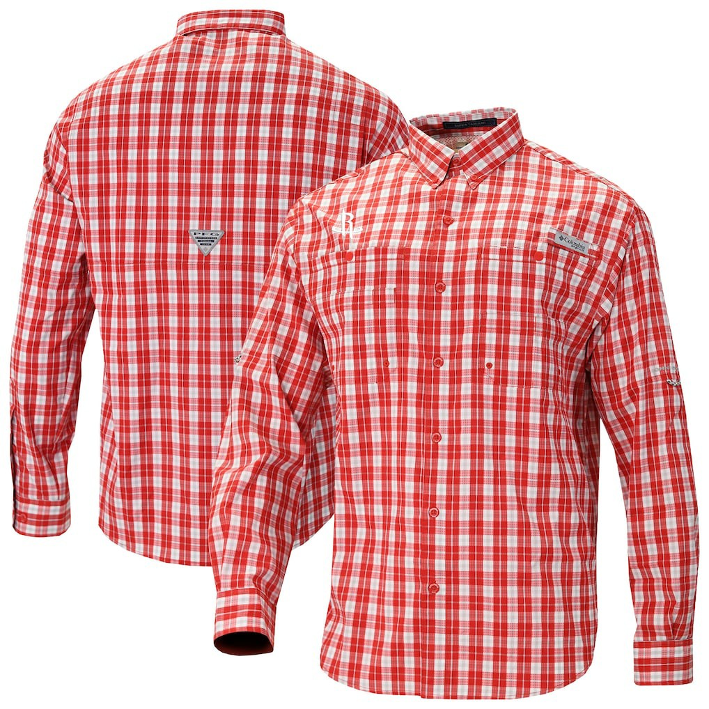 Houston Rockets Super Tamiami Omni-Shade Long Sleeve Button-Down Shirt - Red | Columbia shop