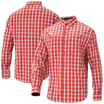 Houston Rockets Super Tamiami Omni-Shade Long Sleeve Button-Down Shirt - Red | Columbia shop