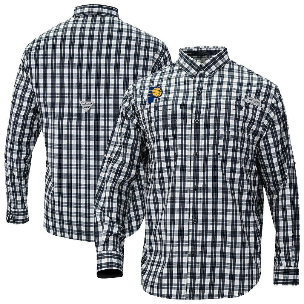 Indiana Pacers Super Tamiami Omni-Shade Long Sleeve Button-Down Shirt - Navy | Columbia discount