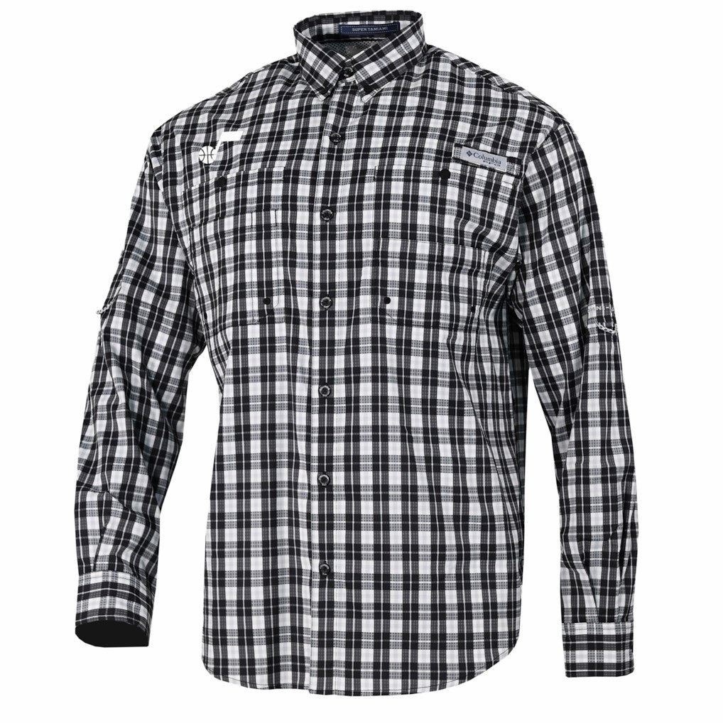 Utah Jazz Super Tamiami Omni-Shade Long Sleeve Button-Down Shirt - Black | Columbia sale