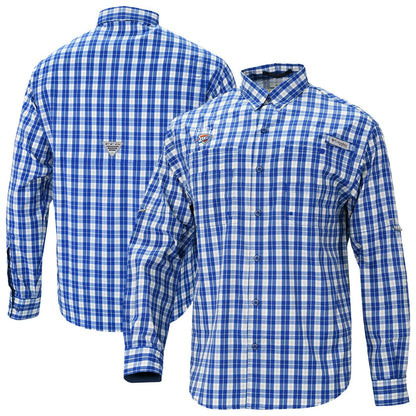 Oklahoma City Thunder Super Tamiami Omni-Shade Long Sleeve Button-Down Shirt - Blue | Columbia online