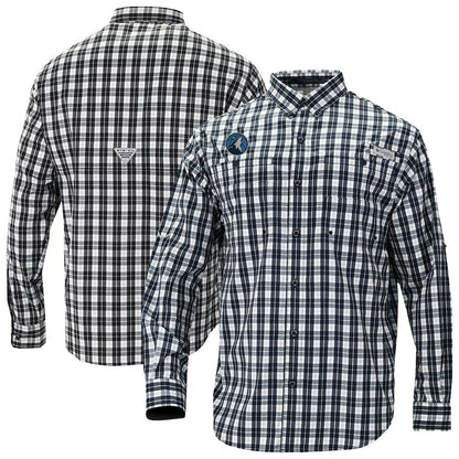 Minnesota Timberwolves Super Tamiami Omni-Shade Long Sleeve Button-Down Shirt - Navy | Columbia outlet