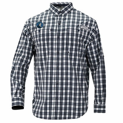 Minnesota Timberwolves Super Tamiami Omni-Shade Long Sleeve Button-Down Shirt - Navy | Columbia outlet