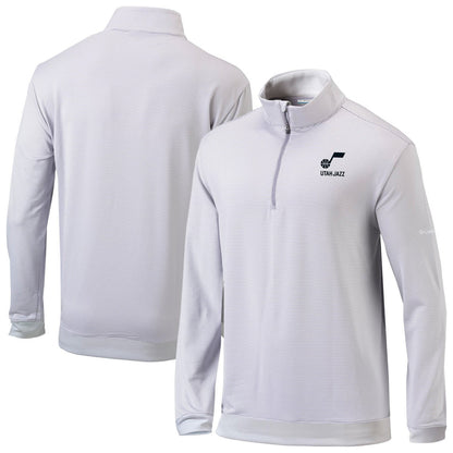 Utah Jazz Omni-Wick Even Lie Quarter-Zip Top - Gray/White | Columbia discount