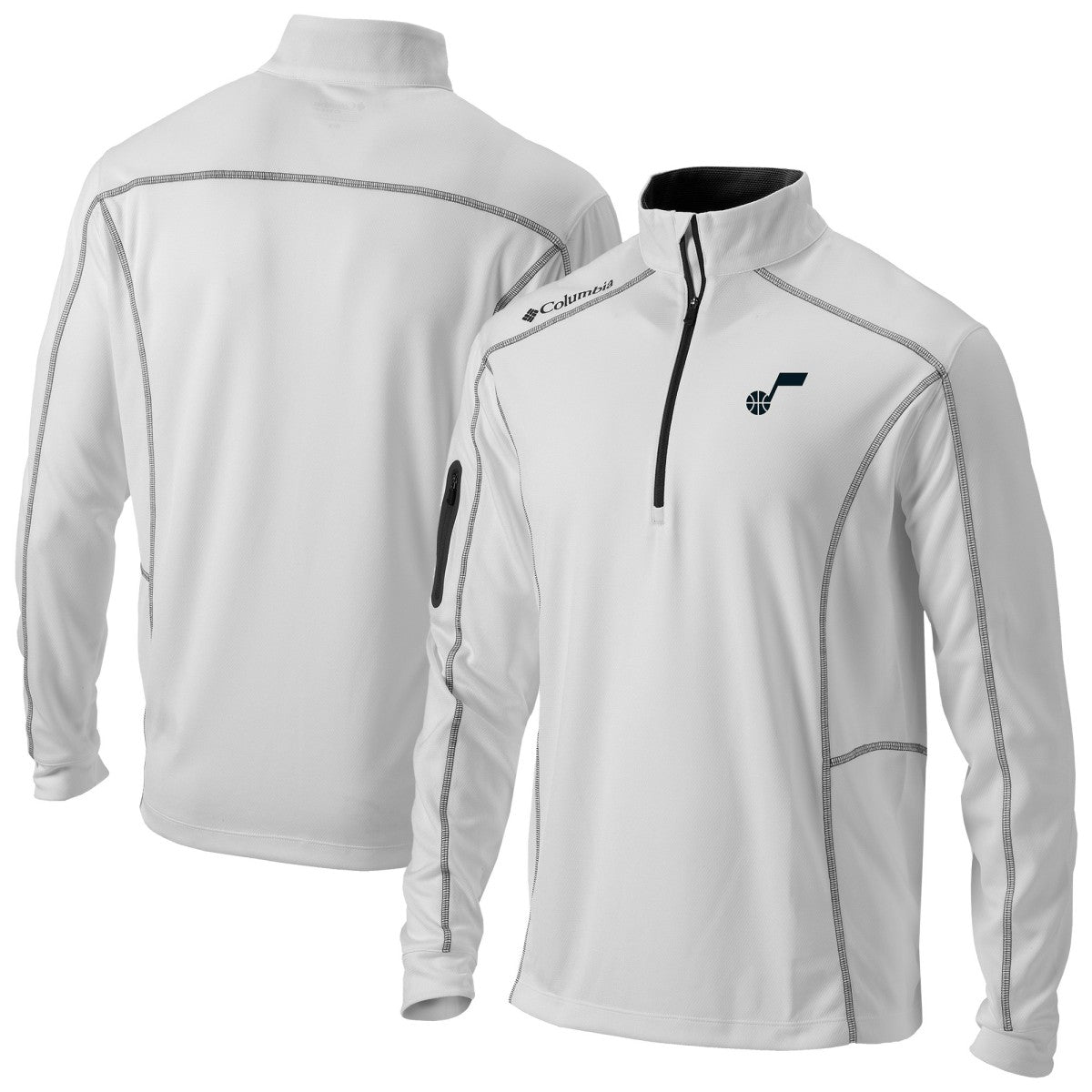 Utah Jazz Omni-Wick Shotgun Quarter-Zip Jacket - White | Columbia on sale