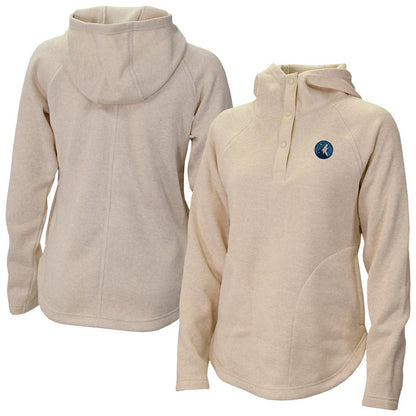 Minnesota Timberwolves Women's Sweater Weather Quarter-Snap Hoodie - Cream | Columbia for sale