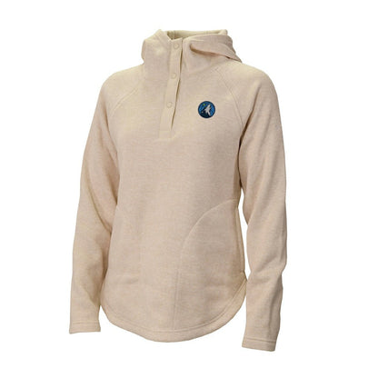 Minnesota Timberwolves Women's Sweater Weather Quarter-Snap Hoodie - Cream | Columbia for sale