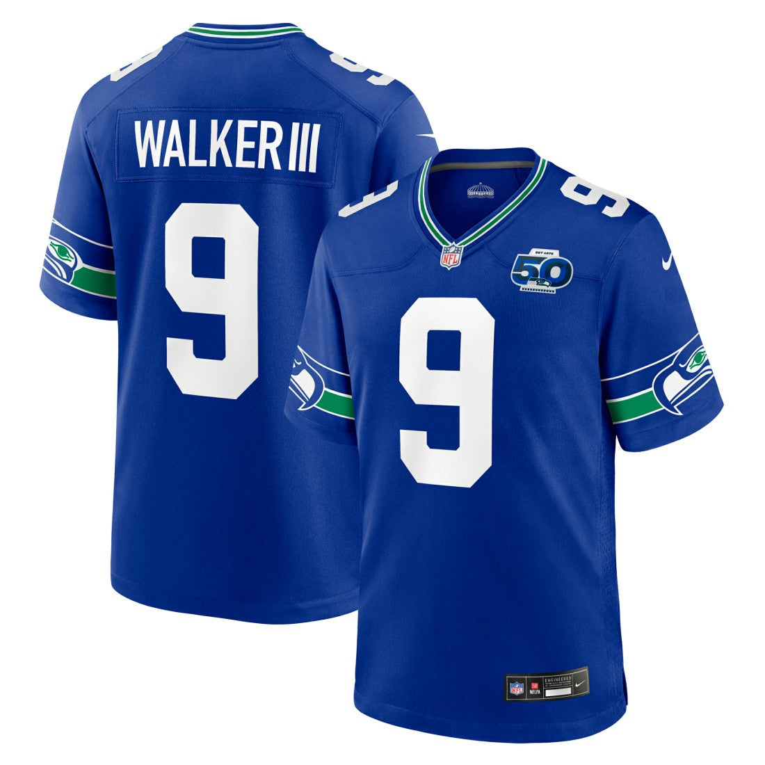 Kenneth Walker III Seattle Seahawks Alternate 50th Season Game Jersey - Royal | Nike online