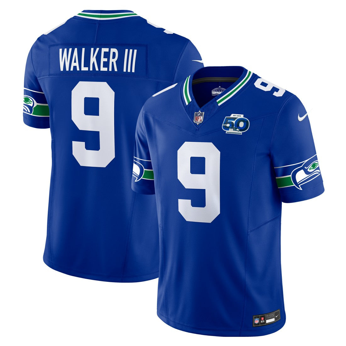 Kenneth Walker III Seattle Seahawks 50th Season Vapor F.U.S.E. Limited Jersey - Royal | Nike online