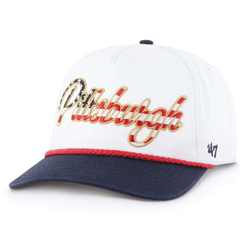 Pittsburgh Steelers '47 Patriotic Overhand Hitch Adjustable Hat - White cheap