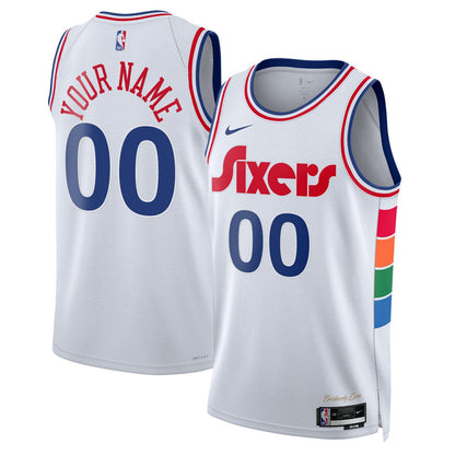 Philadelphia 76ers Unisex 2024/25 Custom Swingman Jersey - City Edition - White | Nike sale