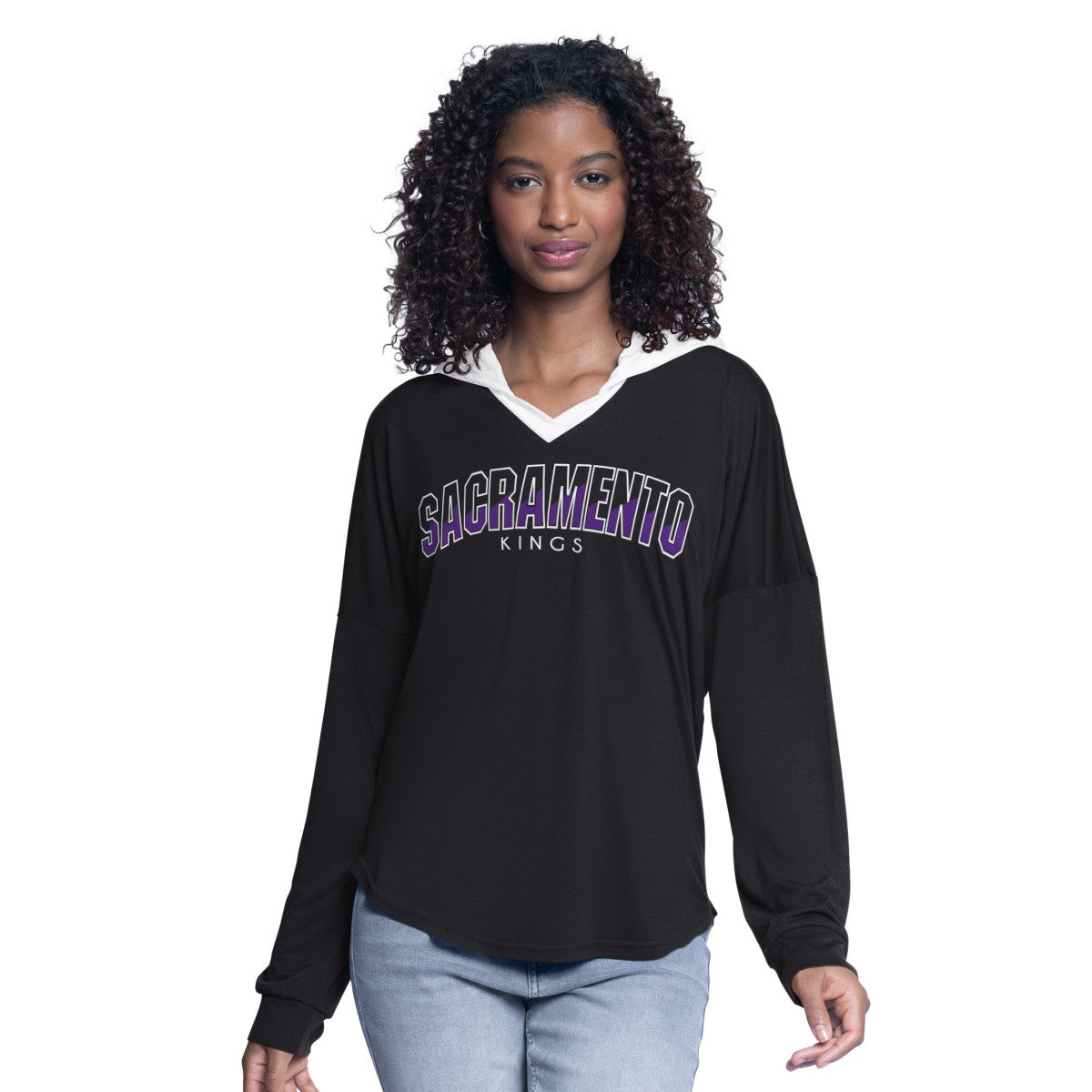 Sacramento Kings G-III 4Her by Carl Banks Women's Bench Player Oversized Long Sleeve Hooded Top - Black online