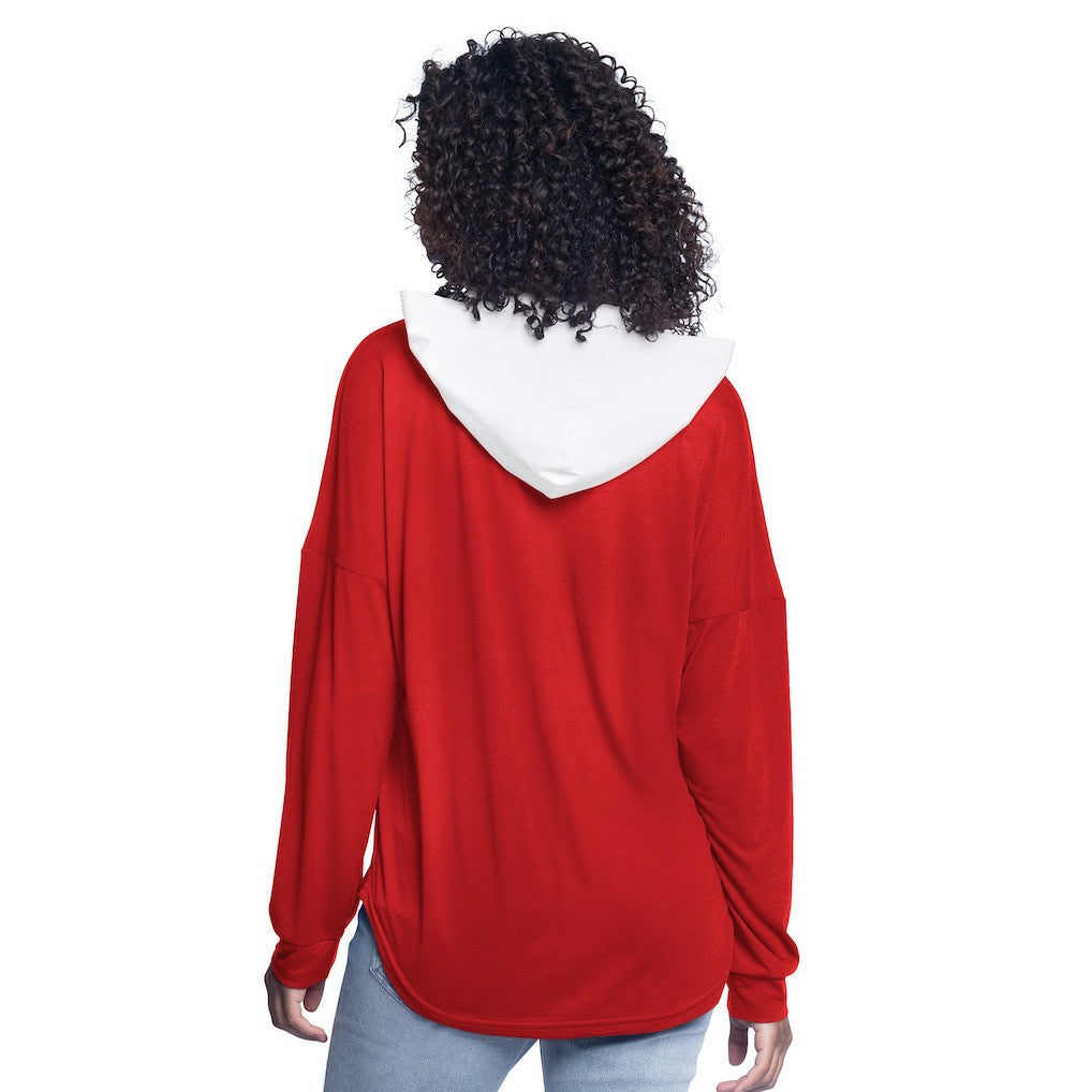 Houston Rockets G-III 4Her by Carl Banks Women's Bench Player Oversized Long Sleeve Hooded Top - Red on sale