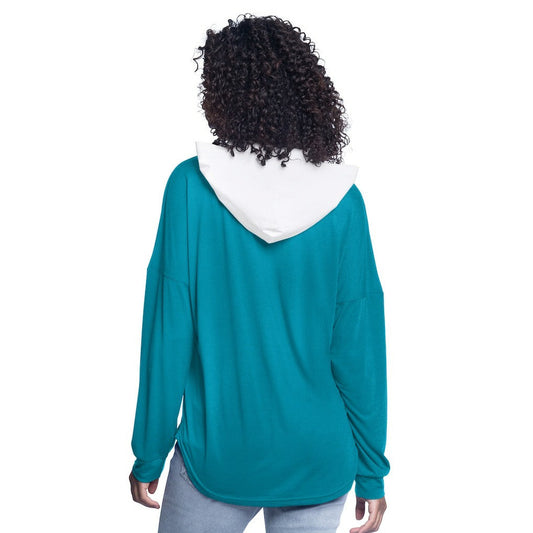 Charlotte Hornets G-III 4Her by Carl Banks Women's Bench Player Oversized Long Sleeve Hooded Top - Teal sale