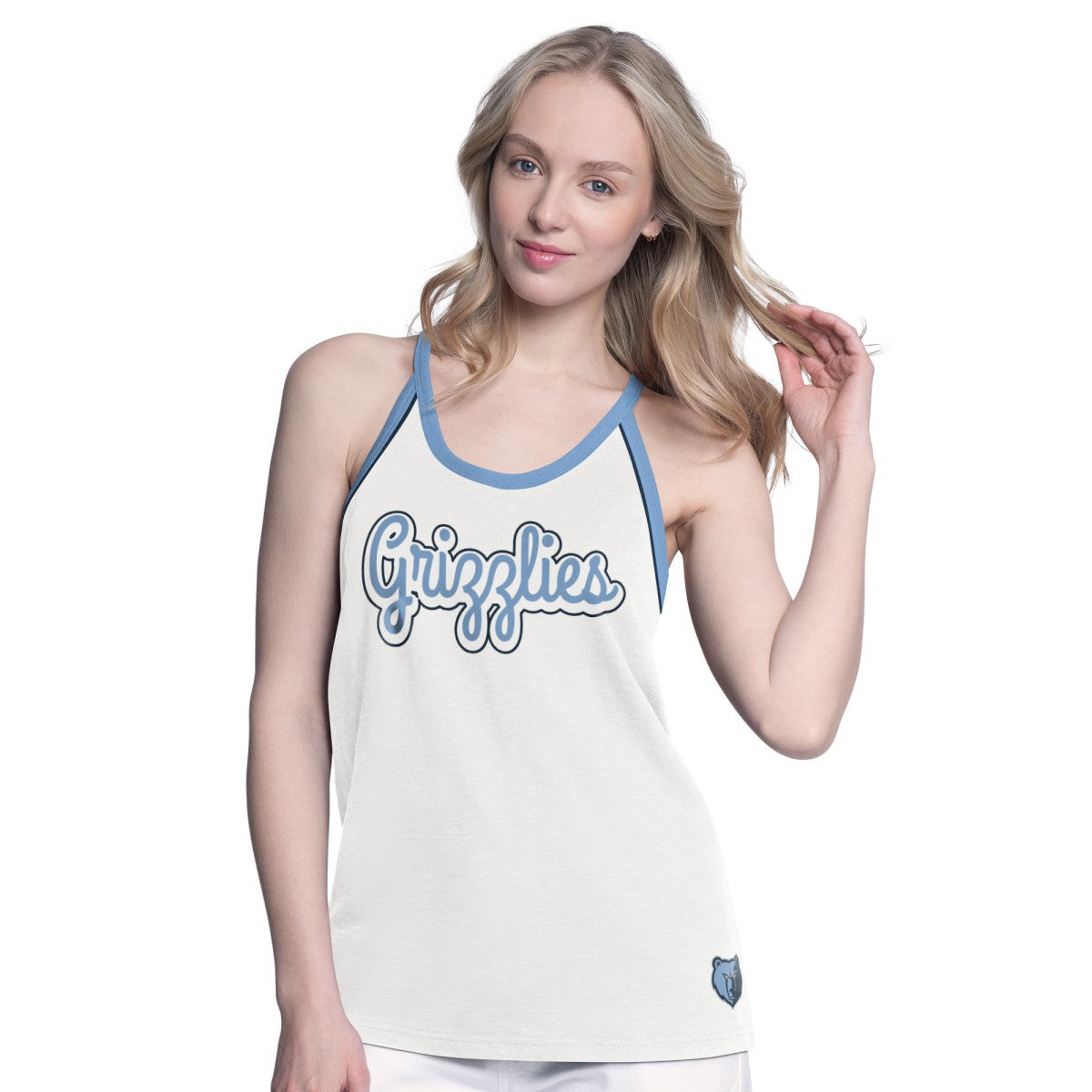 Memphis Grizzlies G-III 4Her by Carl Banks Women's Curveball Racerback Scoop Neck Slub Tank Top - White online