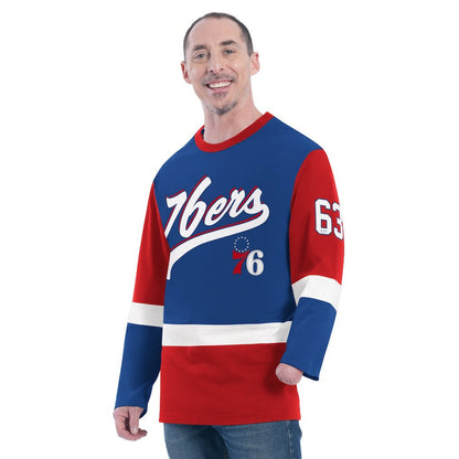 Philadelphia 76ers G-III Sports by Carl Banks Adaptive Rugby Long Sleeve Top - Royal discount