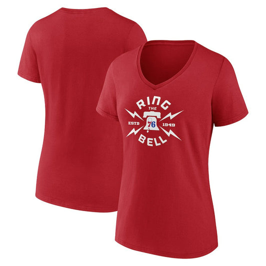 Philadelphia 76ers Women's Huddle V-Neck T-Shirt - Red on sale