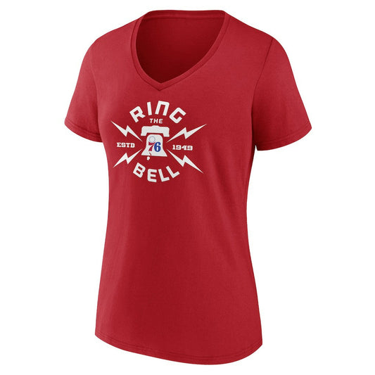 Philadelphia 76ers Women's Huddle V-Neck T-Shirt - Red on sale