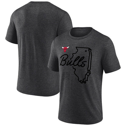 Chicago Bulls Announcer Tri-Blend T-Shirt - Charcoal shop