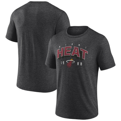 Miami Heat Backboard Tri-Blend T-Shirt - Charcoal cheap