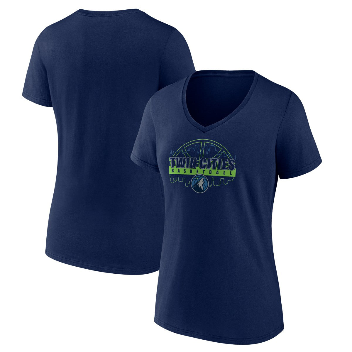 Minnesota Timberwolves Women's Core Hometown Launch V-Neck T-Shirt - Navy on sale