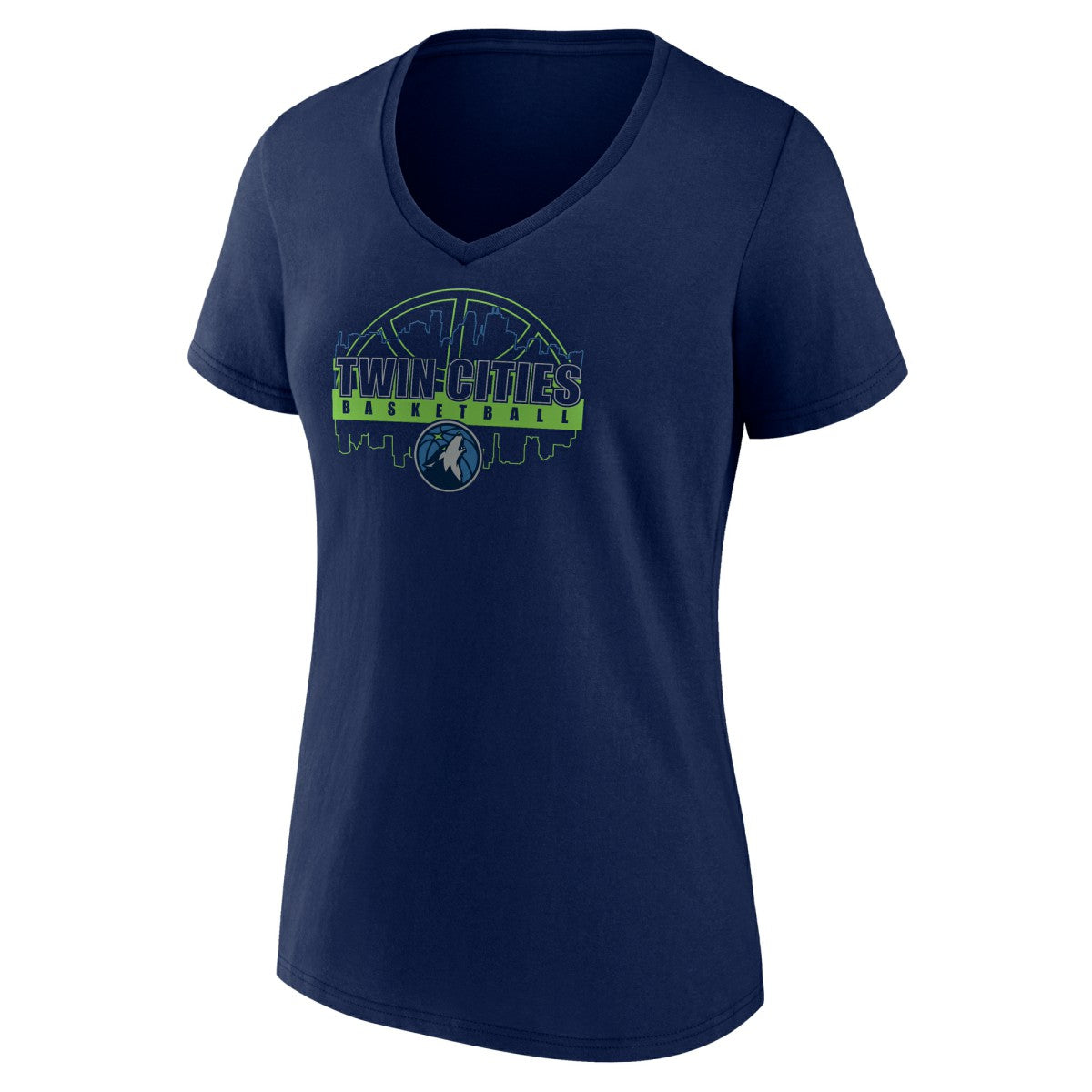Minnesota Timberwolves Women's Core Hometown Launch V-Neck T-Shirt - Navy on sale