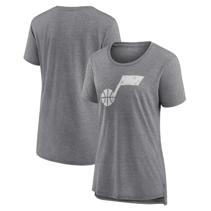 Utah Jazz Women's Distressed Logo Tri-Blend T-Shirt - Gray online