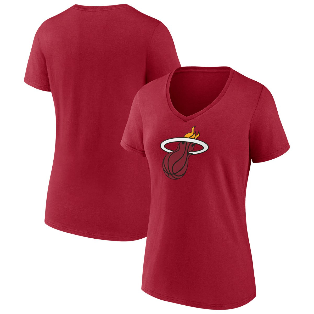 Miami Heat Women's Primary Logo V-Neck T-Shirt - Red online