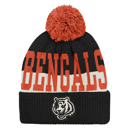 Cincinnati Bengals Outerstuff Youth Modern Fan Cuffed Knit Hat with Pom - Black discount