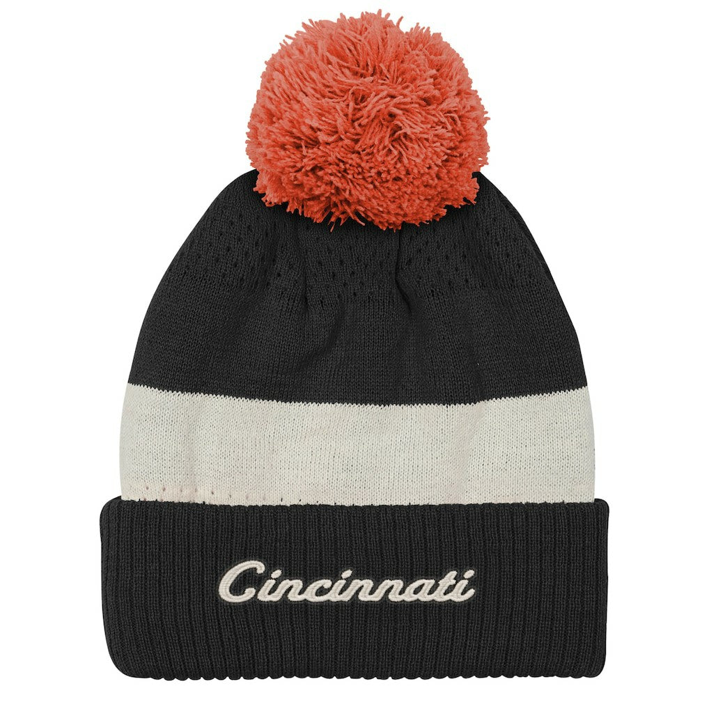 Cincinnati Bengals Outerstuff Youth Modern Fan Cuffed Knit Hat with Pom - Black discount
