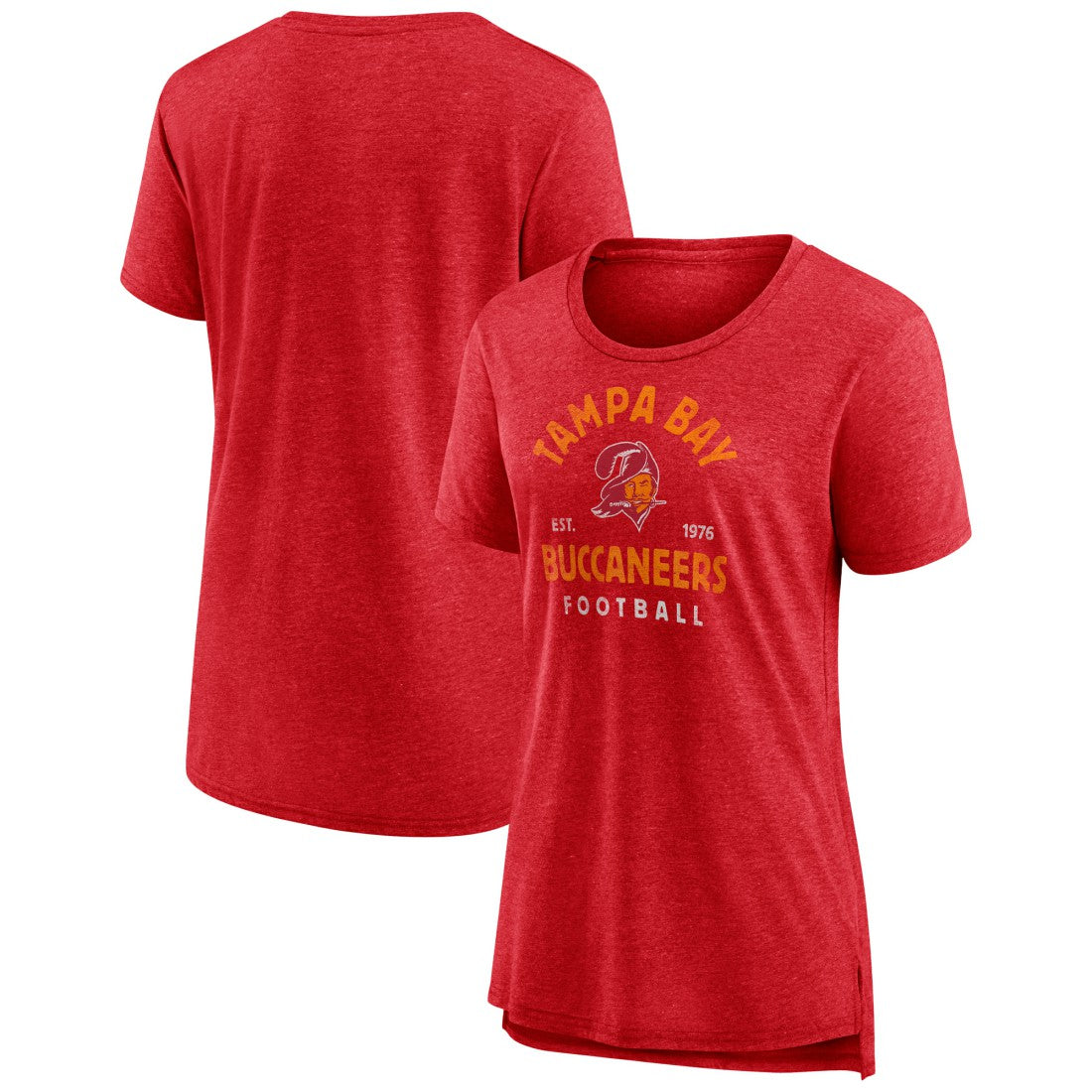 Tampa Bay Buccaneers Women's Vintage Arch Tri-Blend T-Shirt - Red outlet