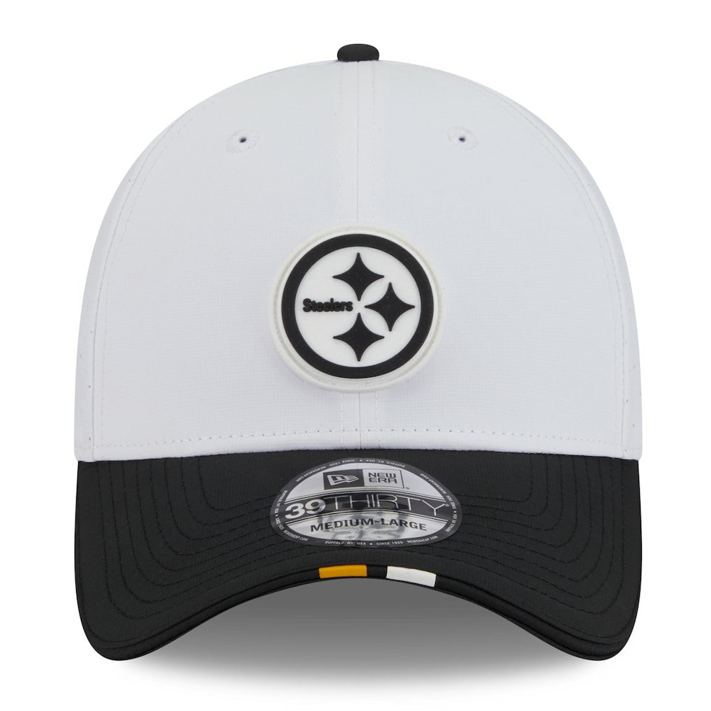Pittsburgh Steelers New Era 2025 NFL Training Camp 39THIRTY Flex Hat - White/Black outlet