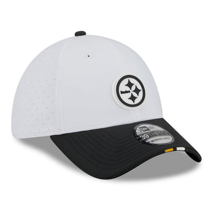Pittsburgh Steelers New Era 2025 NFL Training Camp 39THIRTY Flex Hat - White/Black outlet
