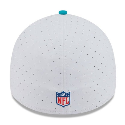 Miami Dolphins New Era 2025 NFL Training Camp 39THIRTY Flex Hat - White/Aqua cheap