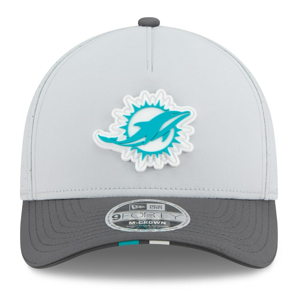 Miami Dolphins New Era 2025 NFL Training Camp A-Frame 9FORTY Adjustable Hat - Gray/Graphite on sale