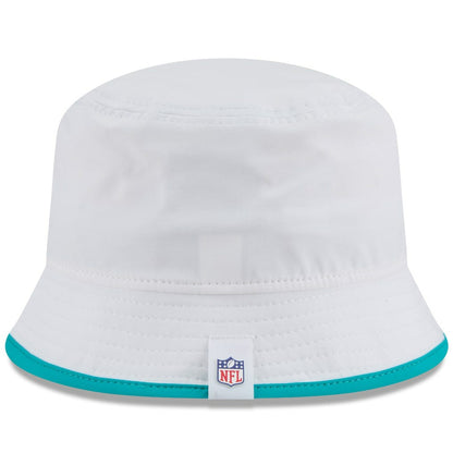 Miami Dolphins New Era 2025 NFL Training Camp Stretch Bucket Hat - White cheap