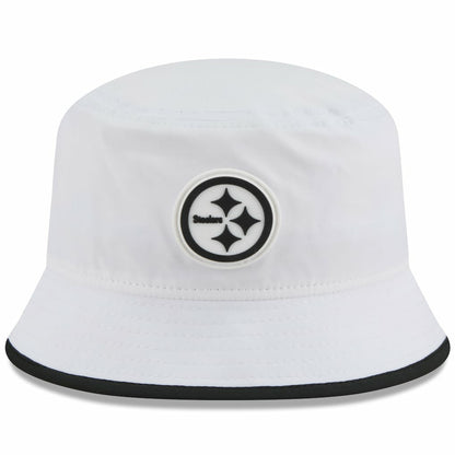 Pittsburgh Steelers New Era 2025 NFL Training Camp Stretch Bucket Hat - White on sale
