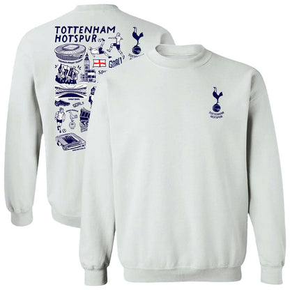 Tottenham Hotspur Vive La Fete Women's Impressions Artwork Pullover Sweatshirt - White sale