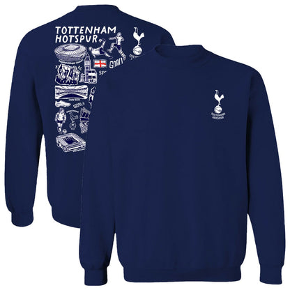Tottenham Hotspur Vive La Fete Women's Impressions Artwork Pullover Sweatshirt - Navy cheap